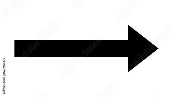 Obraz Arrow icon. Simple long vector arrow illustration. Black icon.