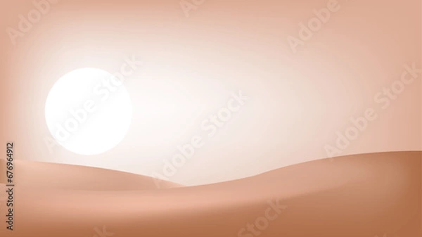 Fototapeta Desert hill landscape with sunny background ,filling hot, nature background template texture vector