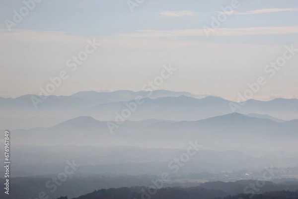 Obraz 山並みと雲海