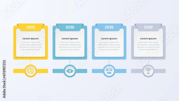 Obraz Timeline Infographic design template with 4 steps