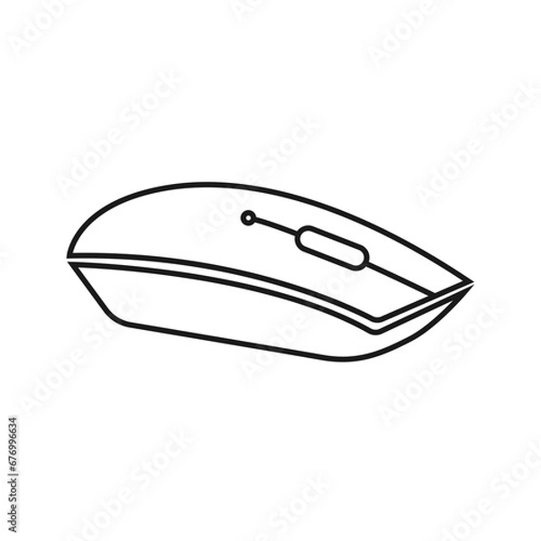 Obraz Computer mouse  line drawing on white isolated background. Vector illustration design

