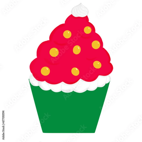 Fototapeta Christmas items cupcakes
