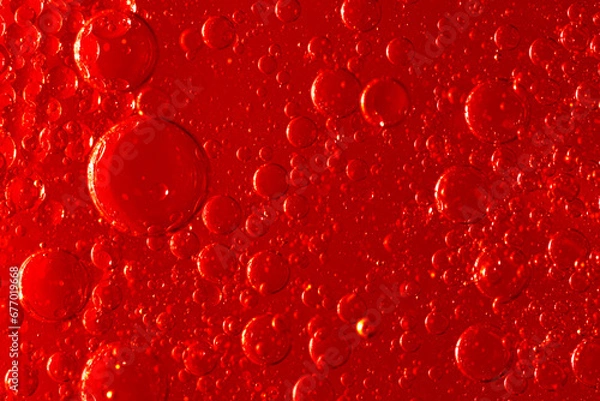 Fototapeta Water bubble texture on red background