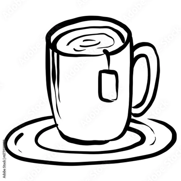 Obraz doodle coffee cups with Hand drawn style