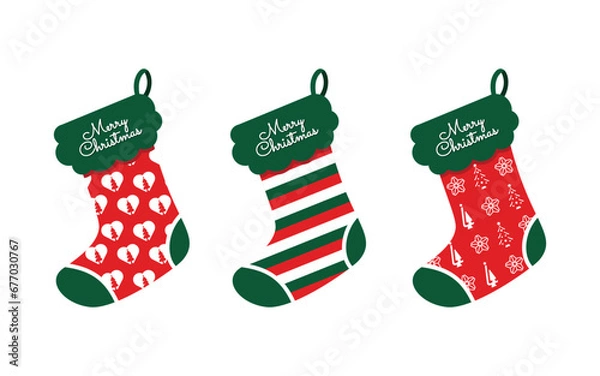 Fototapeta Christmas sock vector element design