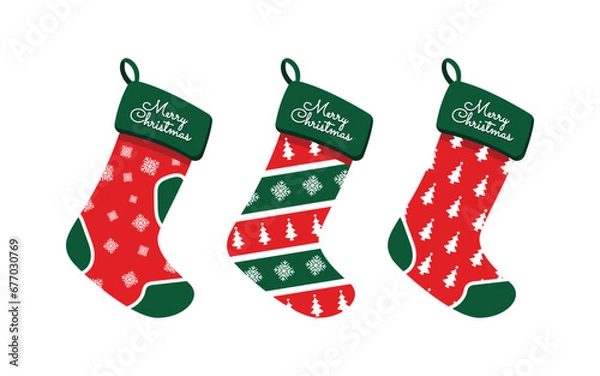Fototapeta Christmas sock vector element design