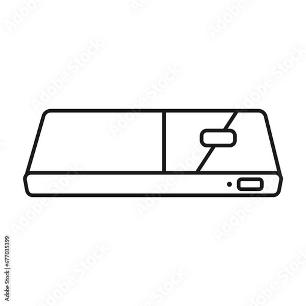Fototapeta Mini pc. Small computer device . Classic vector line design
