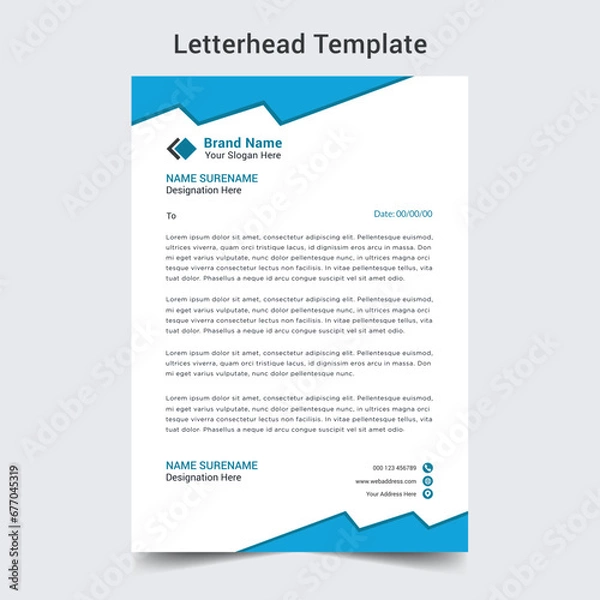 Fototapeta Professional letterhead template design 