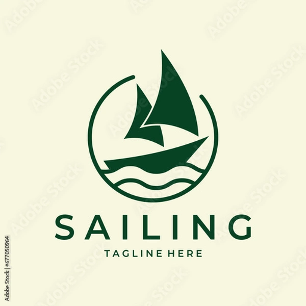 Obraz sailing logo vector minimalist illustration design