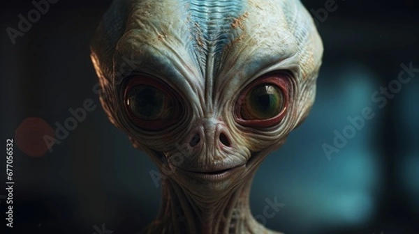 Obraz portrait of an alien creature, copy space, 16:9