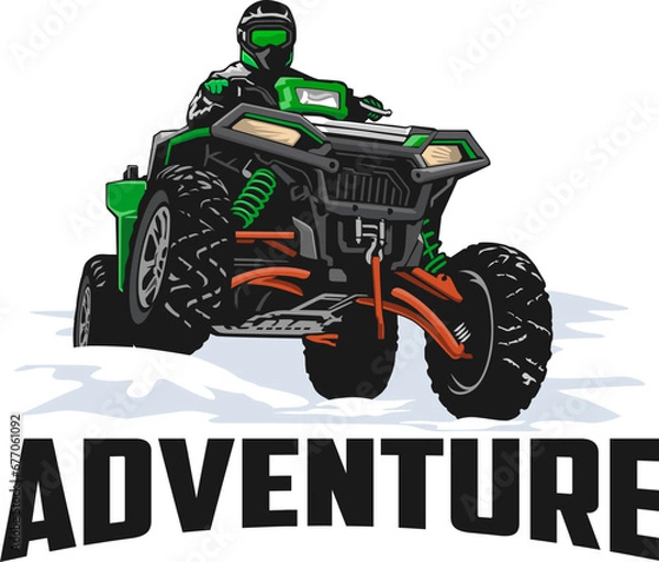 Obraz atv motorcycle illustration design logo vector