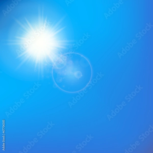 Obraz Sun with lens flare template