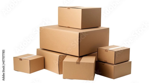 Fototapeta Cardboard boxs on transparent background PNG