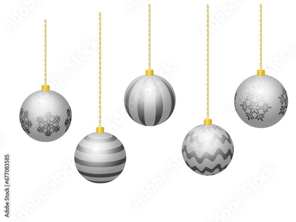 Fototapeta シルバーのクリスマスオーナメント