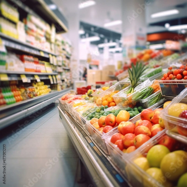 Fototapeta supermarket blur suitable for background 