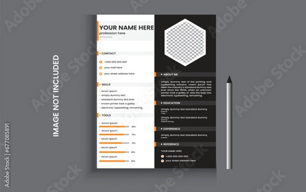Obraz Creative and simple cv template design.