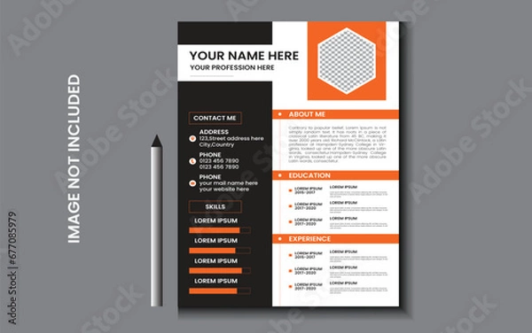 Obraz Creative and simple cv template design.