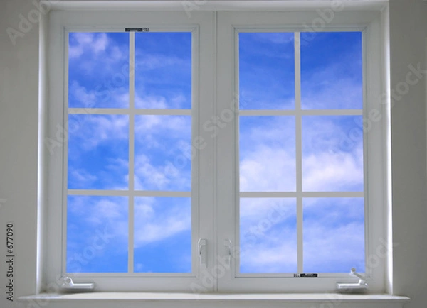 Obraz window with blue sky