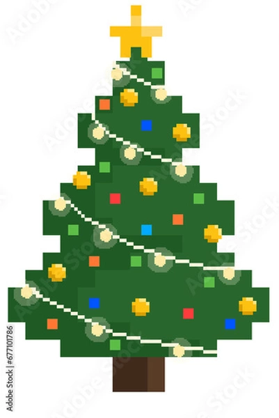 Obraz Pixel Christmas tree decorate