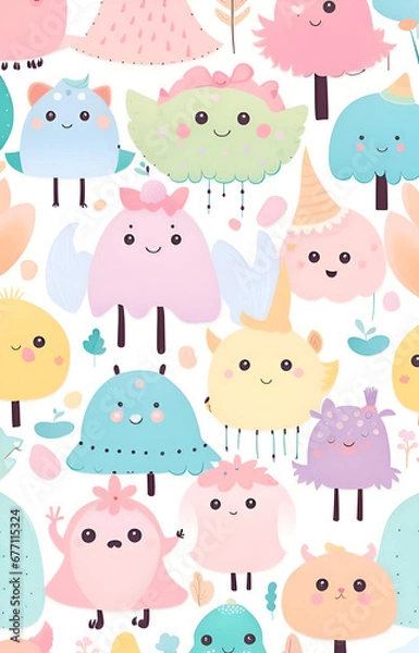 Fototapeta seamless pattern with animals