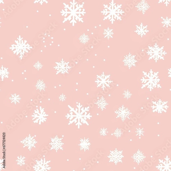 Fototapeta Festive Snowflake Wrapping Paper Seamless Tileable Pattern Design.