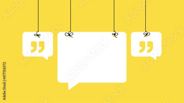 Fototapeta Empty mockup hanging quote board for your quotes, creative presentation, business, social media template