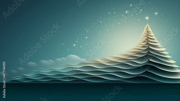 Obraz christmas tree Clean Free Empty Base Layout blank for a holiday card of the website poster screen wallpaper, new, new year, christmas, gift, simple, isolated, clean