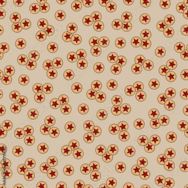 Fototapeta Ginger cookies pattern. Background wrapper