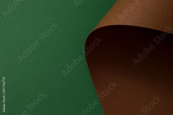 Obraz Green and brown abstract curved background