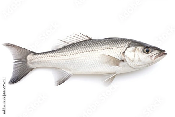 Obraz White Seabass Atractoscion Nobilis fish isolated on white background
