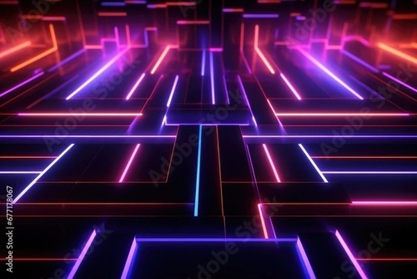 Fototapeta abstract background with glowing lines