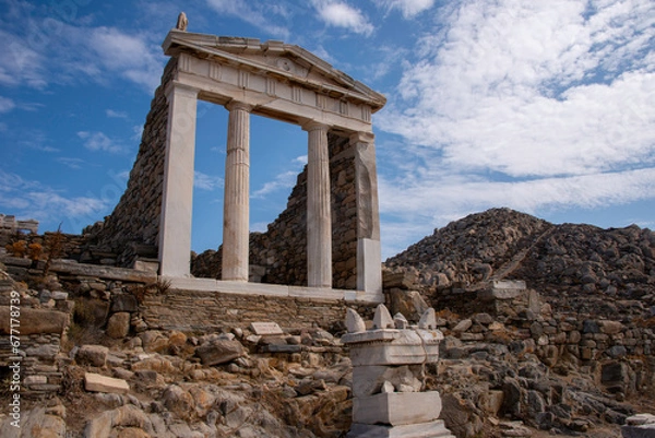 Obraz Temple of Isis in Delos Island, Greece. 