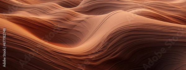 Fototapeta Golden sand dunes with distant cliffs.