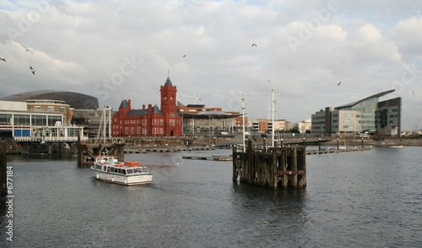 Fototapeta rewitalizacja miast w Cardiff Bay.