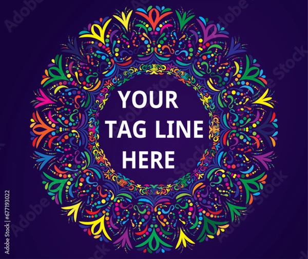 Fototapeta A Colorful Floral Mandala Design. Round colorful ornamental frame vector illustration. 