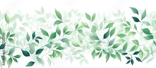 Fototapeta The creative design of the wallpaper with a delicate leaf pattern in white perfectly captures the essence of a summer garden blending nature light and the concept of health with a refreshing