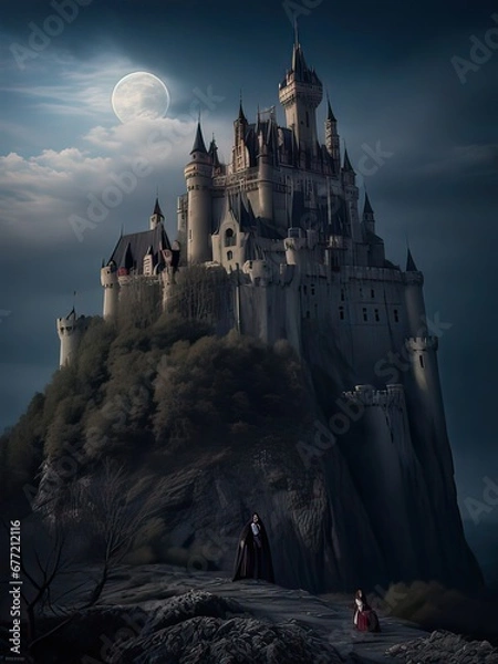 Obraz Count Dracula's castle on the hill