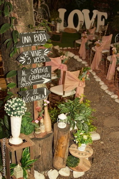 Fototapeta Decoracion Campestre para Matrimonios