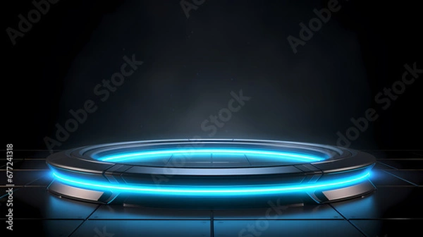 Fototapeta E-commerce digital e-sports product booth scene, e-commerce, podium, stage, product demonstration background, PPT background, 3D rendering