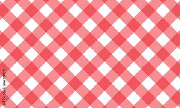 Fototapeta abstract geometric red plaid line pattern with white background.