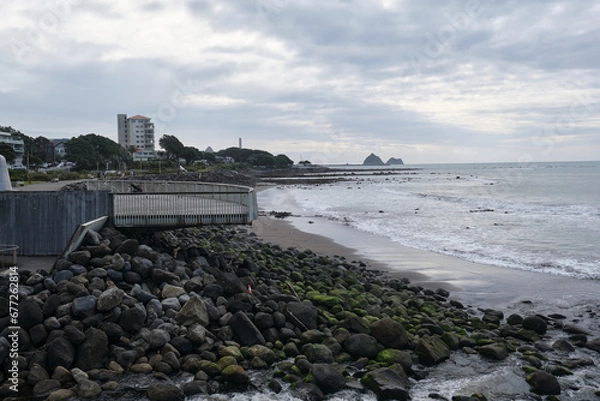 Obraz city skyline oh New Plymouth in New Zealand