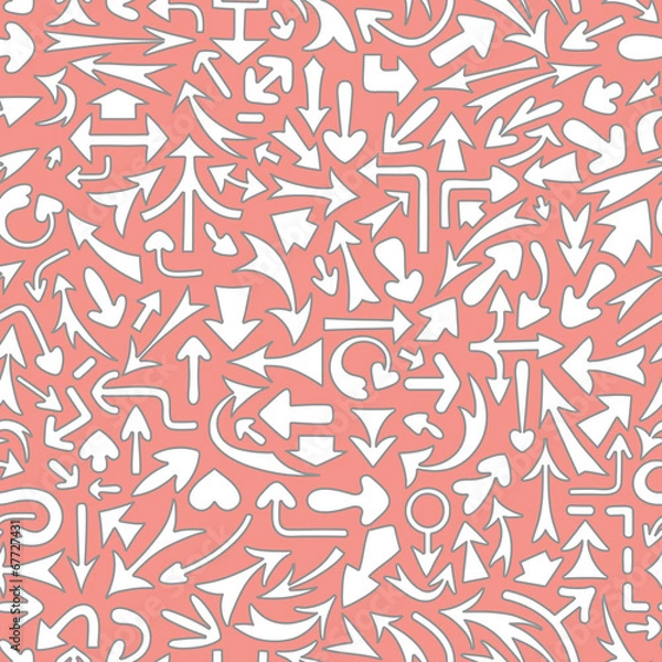 Fototapeta Seamless pattern with different arrows.