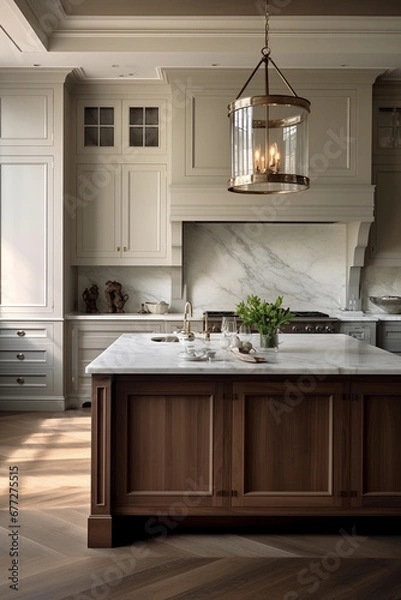 Fototapeta kitchen interior with kitchen