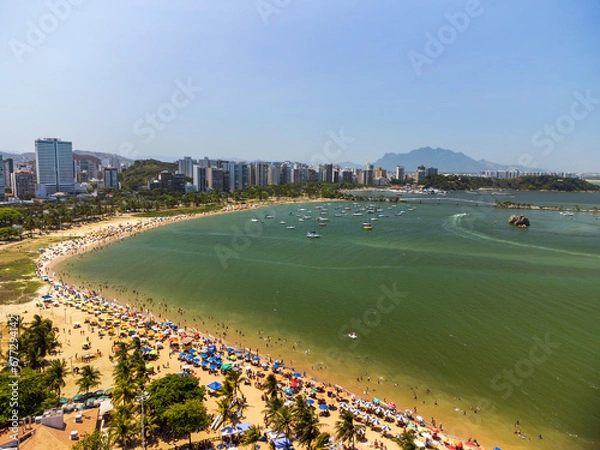 Obraz Curva da Jurema lotada no verão - Vitória, Espírito Santo, Brasil.