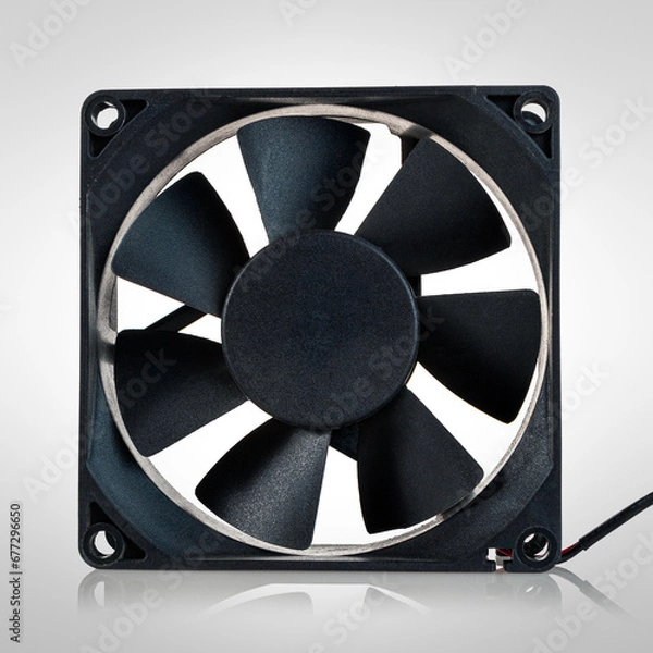 Fototapeta home computer or server cooling fan isolated