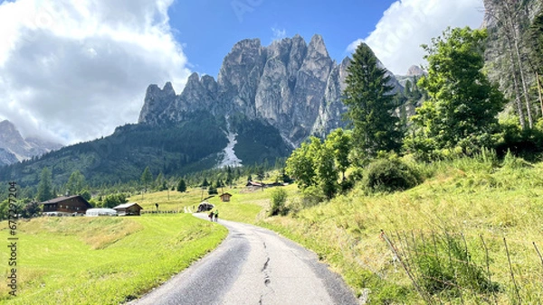 Fototapeta mountain road in the mountains, Italian alps