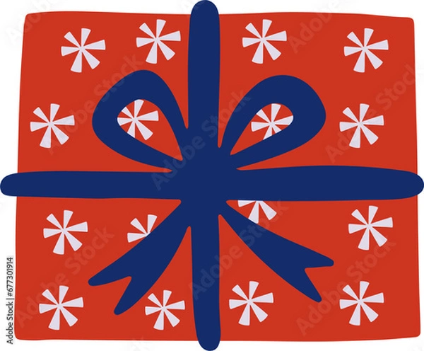 Fototapeta Gift box vector flat illustration.