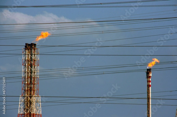 Obraz Gas being flared in Qatar