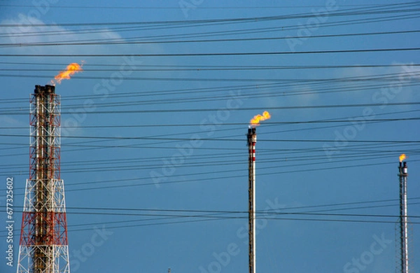 Obraz Gas being flared in Qatar