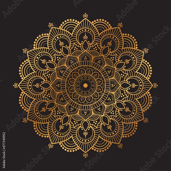 Obraz Ornamental Geometric luxury mandala pattern vector design golden